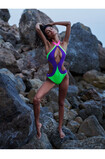 Costum de baie Playa Norte Obsessive green-purple | Intimitis.ro