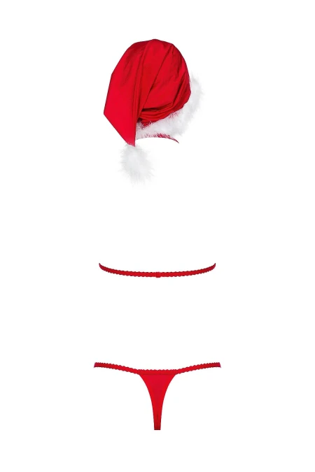 Costum sexy Craciunita Santastic Set 3pc Obsessive OB20304 | Intimitis.ro