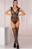 Body with stockings Desdemona LivCo Black | Intimitis.ro