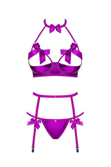 Set sexy 3pcs Delishya Obsessive Purple (24H) | Intimitis.ro