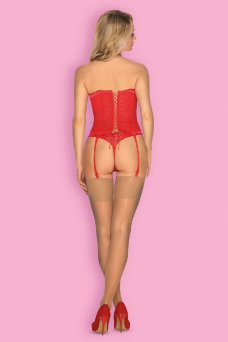 Corset sexy Flameria Obsessive Red | Intimitis.ro