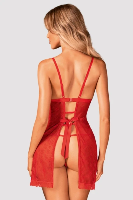 Costumatie sexy Claussica Babydoll Obsessive Red | Intimitis.ro