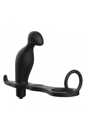 ADDICTED TOYS ANAL PLUG AND COCK RING BLACK D-227630
