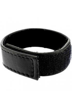 LEATHER BODY COCK AND BALL STRAP VELCROED ADJUSTABLE - BLACK D-211895