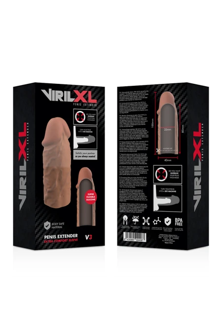 Liquid Silicone V3 Brown Penis Extension - Virilxl  D-227246 | Intimitis.ro