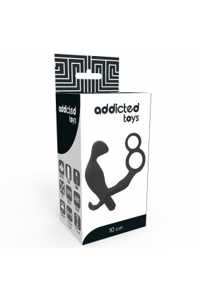 ADDICTED TOYS BUTT PLUG WITH COCK RING AND BALL-STRAP - BLACK D-222072