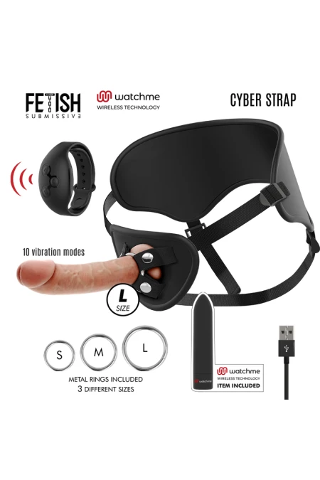 Harness With Dildo And Bullet Remote Control Watchme L Technology - Fetish Submissive Cyber Strap  D-229274 | Intimitis.ro