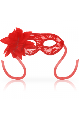 OHMAMA MASKS LACE EYEMASK AND FLOWER - RED D-230041