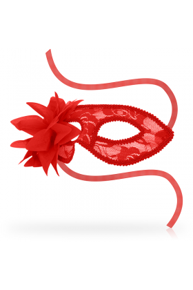 OHMAMA MASKS LACE EYEMASK AND FLOWER - RED D-230041