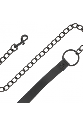 DARKNESS FULL BLACK COLLAR WITH LEASH D-221155