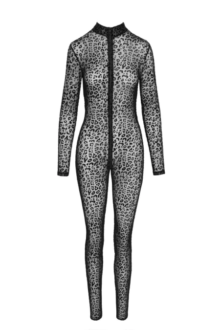Full body leopard flock catsuit F285 NoirHandmade | Intimitis.ro