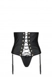 Corset & thong Celine Passion Black Plus Size | Intimitis.ro
