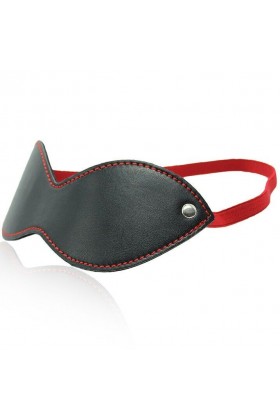 OHMAMA FETISH BLINDFOLD WITH 3 RIVETS - BLACK-RED D-230081