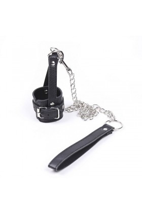 OHMAMA FETISH COCK RING WITH METAL LEASH CHAIN D-230101
