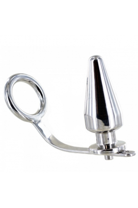 METALHARD COCK RING WITH PLUG ANAL 45 X 50MM D-205388