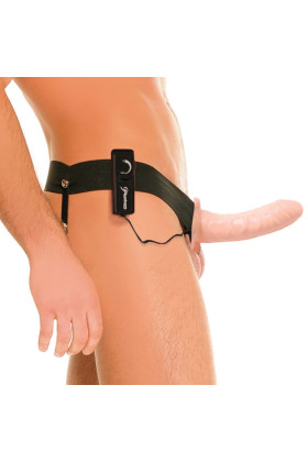FETISH HOLLOW VIBRATOR HARNESS FOR HIM AND HER NATURAL 14CM PD3367-21