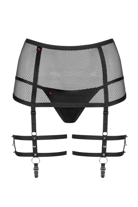 OB 858-GAR-1 garter belt & thong | Intimitis.ro