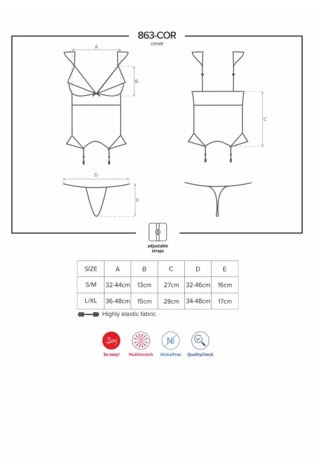 OB 863-COR-3 corset & thong | Intimitis.ro