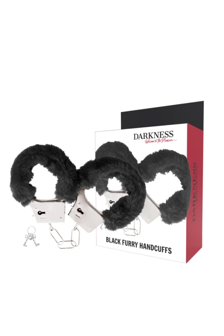 Black Lined Metal Handcuffs - Darkness  D-221226 | Intimitis.ro
