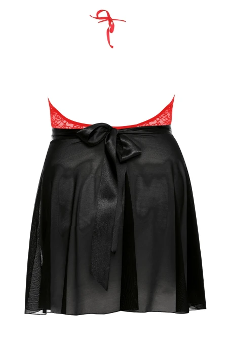 Lydia chemise negru-rosu | Intimitis.ro