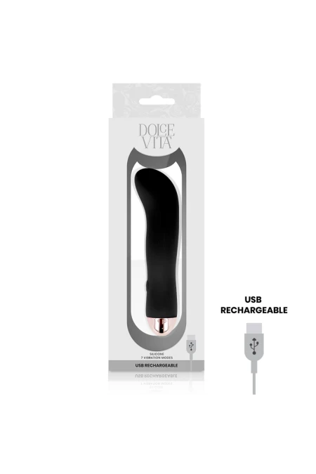 Rechargeable Vibrator Two Black 7 Speed - Dolce Vita  D-228452 | Intimitis.ro