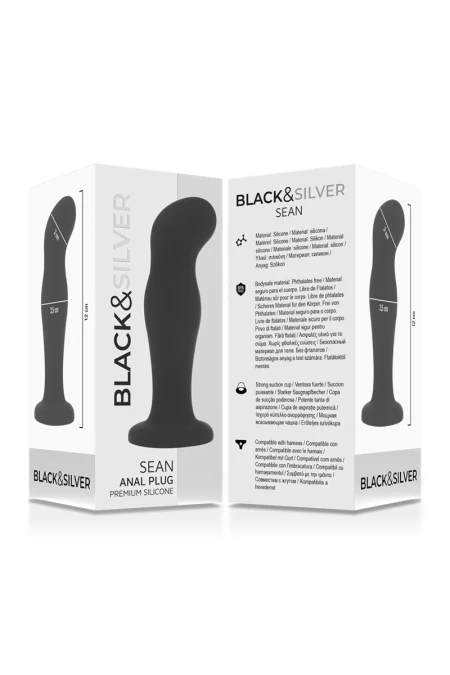 Sean Plug Anal Premium Silicone Black - Black&Silver  D-234385 | Intimitis.ro
