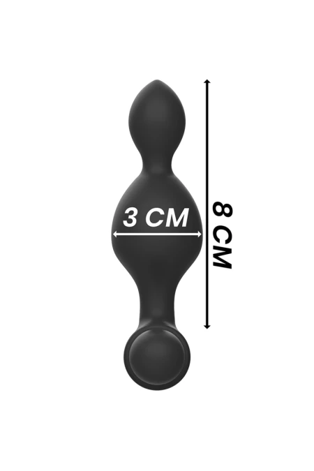 Tucker Small Silicone Anal Plug Remote Control - Black&Silver  D-234783 | Intimitis.ro