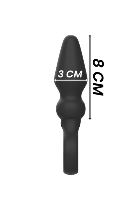 Ozzy Powerful Silicone Anal Plug - Black&Silver  D-234786