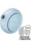 SATISFYER PRO TO GO 3 DOUBLE AIR PULSE STIMULATOR & VIBRATOR - BLUE D-232471 | Intimitis.ro