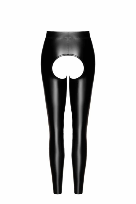 Pantalon wetlook with open crotch F304 Noir Handmade Black | Intimitis.ro