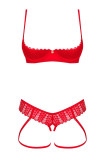 Set crotchless Ingridia Obsessive Red | Intimitis.ro