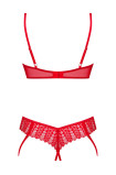 Set crotchless Ingridia Obsessive Red | Intimitis.ro