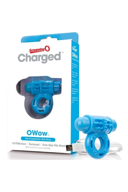 Ring Vibratowow Rechargeable Blue - Screaming O  D-212497 | Intimitis.ro