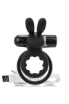 Ring Rechargeable Double With Rabbit Hare Black - Screaming O  D-212513