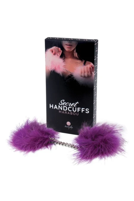 Purple Marabou Handcuffs - Secretplay  D-201776 | Intimitis.ro