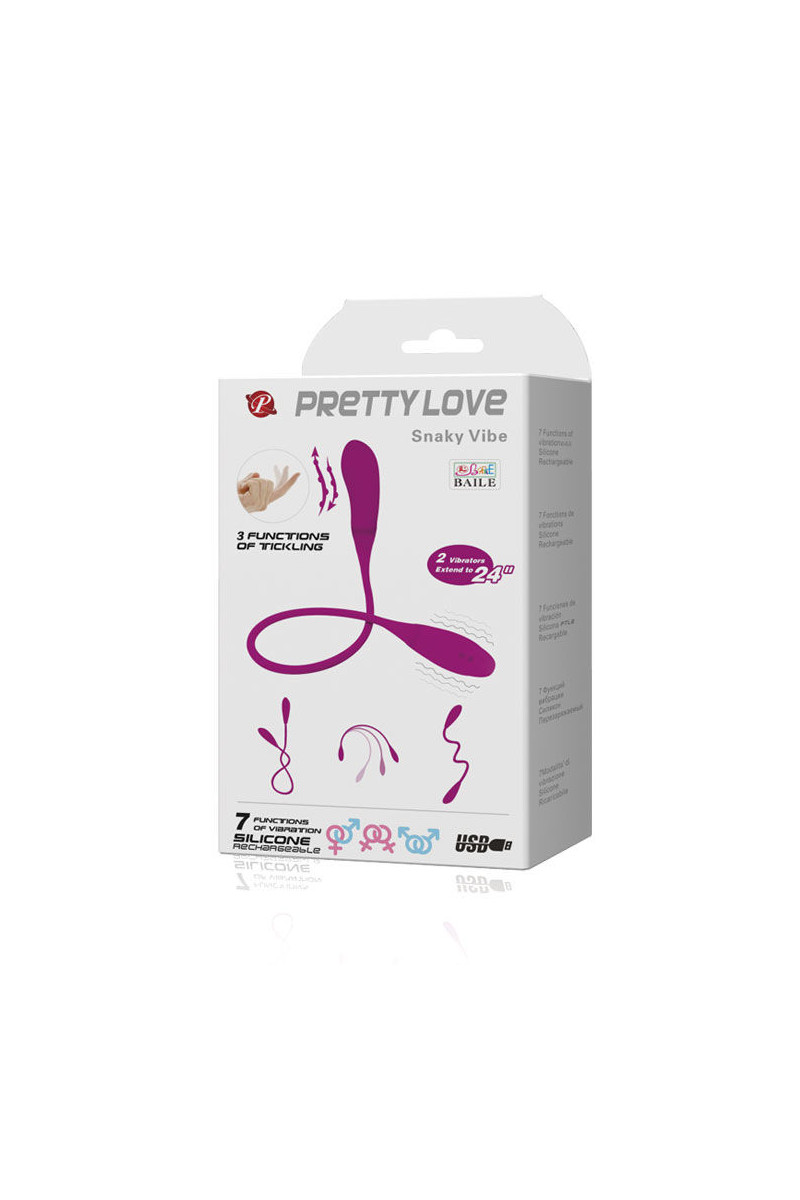 PRETTY LOVE - SMART SNAKY VIBE VIBRATOR 7 V + 3 TICKLING D-208375 | Intimitis.ro