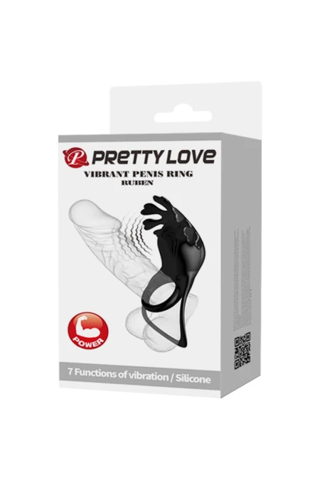 Ruben Vibrator Ring 7 Vibrations Black Silicone - Pretty Love  D-236076 | Intimitis.ro