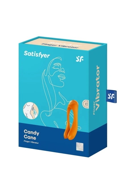 Vibrator Degete SATISFYER Candy Cane Portocaliu D-228110 | Intimitis.ro
