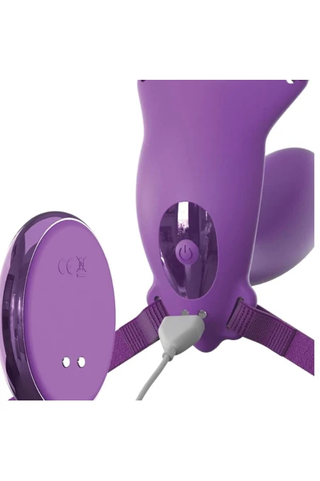 FANTASY FOR HER - BUTTERFLY HARNESS G-SPOT WITH VIBRATOR, RECHARGEABLE & REMOTE CONTROL VIOLET D-236650 | Intimitis.ro