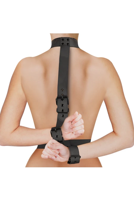 Collar & Wrist Cuffs Body Restraint Set - Fetish Submissive Bondage  D-237015 | Intimitis.ro