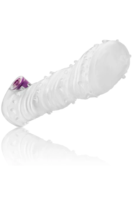 Textured Penis Sheath With Wide Tip Vibrating Bullet - Ohmama  D-229813 | Intimitis.ro