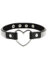 COQUETTE - CHIC DESIRE VEGAN LEATHER CHOKER WITH HEART D-229289 | Intimitis.ro