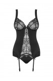 Corset Obsessive Heartina corset & thong black | Intimitis.ro
