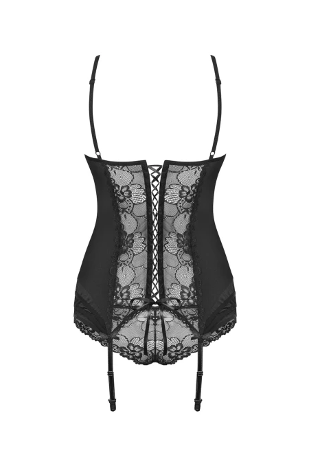 Corset Obsessive Heartina corset & thong black | Intimitis.ro
