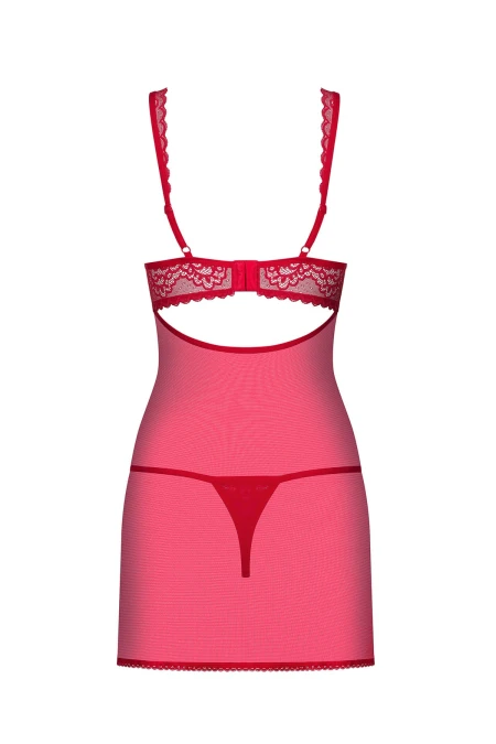 Chemise sexy rosie Rougebelle chemise & thong red | Intimitis.ro