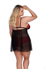 Babydoll Arcadia Anais Black/Red Plus Size
