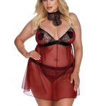 Babydoll Arabella Anais Black/Red Plus Size