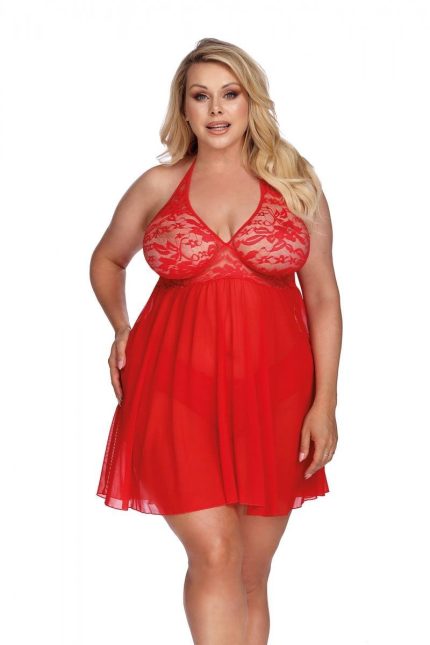Babydoll Pandora Anais Black/Red Plus Size
