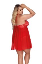 Babydoll Pandora Anais Black/Red Plus Size