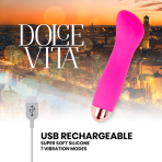DOLCE VITA - RECHARGEABLE VIBRATOR ONE PINK 7 SPEED - imagine 5